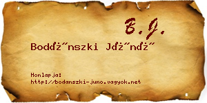 Bodánszki Júnó névjegykártya